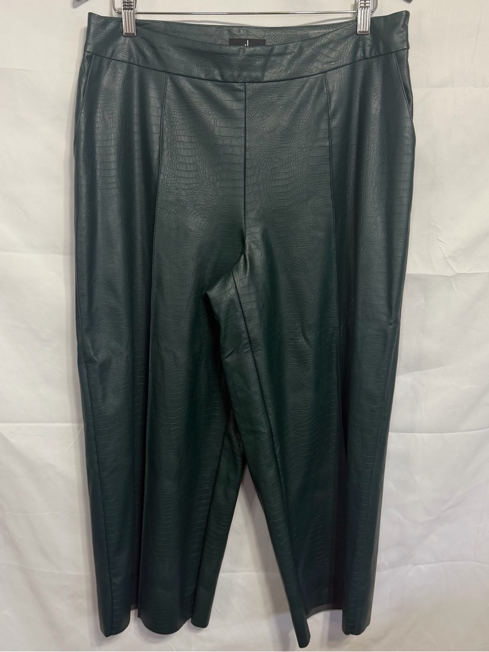 J Jason Wu Faux Leather Croc Culotte Pants Evergreen Size 12 Crocodile